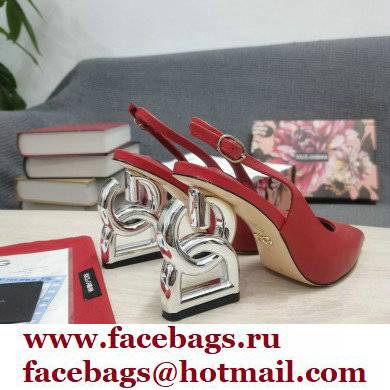 Dolce  &  Gabbana Heel 10.5cm Slingbacks Red with DG Heel 2022